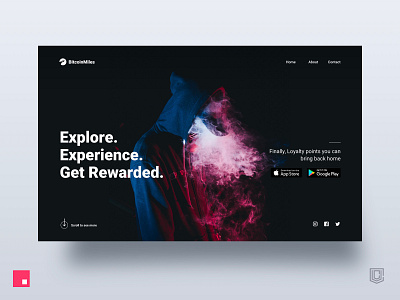 Dark Landing Page Rewards Experience clean design interaction design invision invision studio landing page photography startup ui ui app ui design user experience ux web website