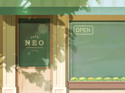 Cafe Neo animation background down the street designs downthestreetdesigns dtsdesigns illustration motion graphics