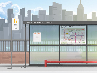 The Bus Stop animation background design down the street designs downthestreet dtsdesigns illustration motion graphics