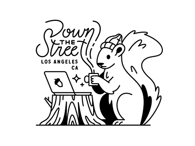 LA Locals: Squirrel character down the street down the street designs dts illustration illustrations lettering los angeles squirrel typography