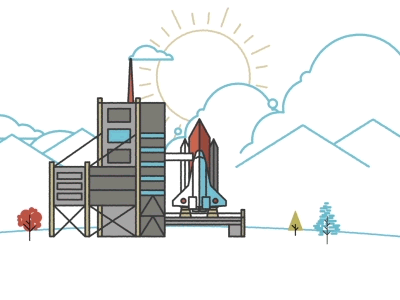 Lift off! down the street designs dtsdesigns endeavor gif launch launchpad sky space spaceship