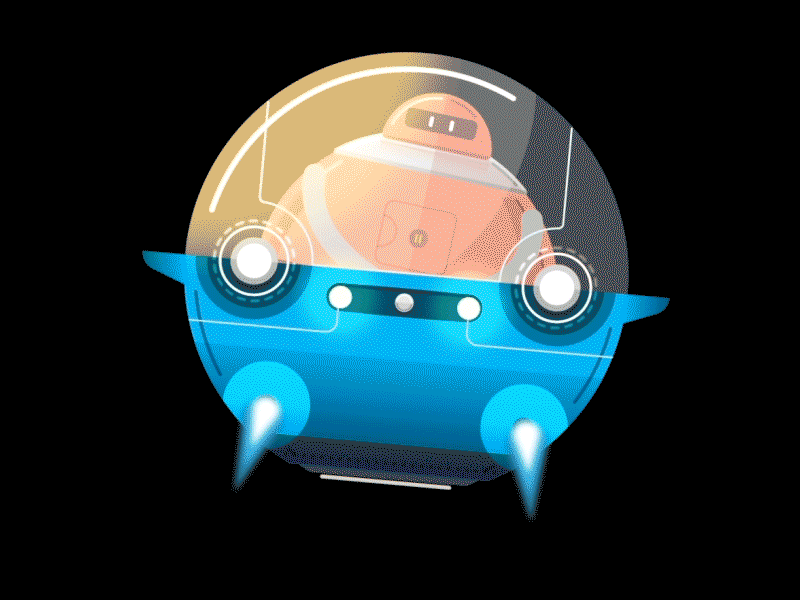 Almost Shipshape animation character down the street designs dts dts designs gif illustration motion reel spaceship vector vehicle