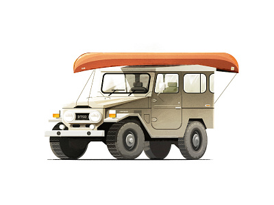 FJ40 animation down the street down the street designs dts dts designs fj40 illustration illustrator photoshop pnw texture toyota