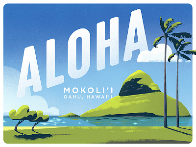 Aloha Friday aloha da paina down the street designs dts dts designs hawaii illustration mokolii oahu postcard texture