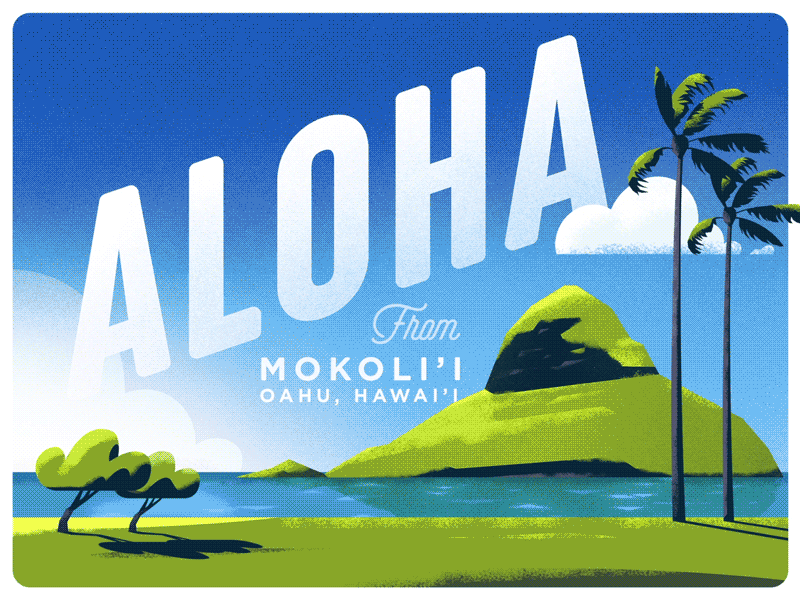 Numba tree (Mokoli'i) aloha beach down the street designs gif hawaii island loop mokolii oahu ocean palm trees