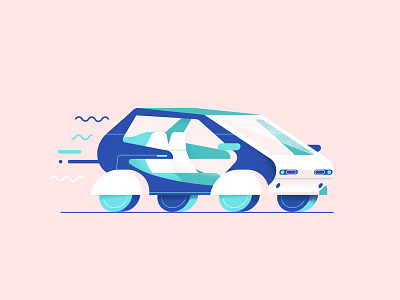 Autonomous car design down the street dts dts designs future graphic illustration tech technology