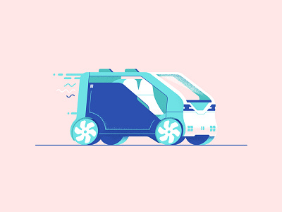 Autonomous Neuv autonomous car down the street designs drive future honda illustration self driving tech van