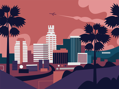 City Boyz city cityscape down the street designs los angeles palm trees skyline summer