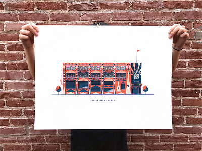 Angel City Brewery Print architecture brewery colors down the street illustration poster print screenprint