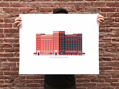 Nabisco Building Print architecture building colors down the street illustration poster print screenprint