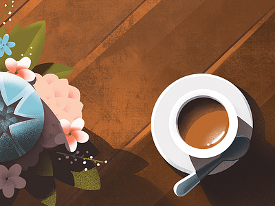 CBTL: Espresso coffee coffee bean color down the street dts espresso flowers illustration pro create texture