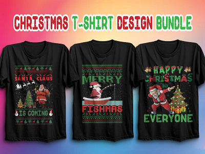 CHRISTMAS T-SHIRT DESIGN BUNDLE