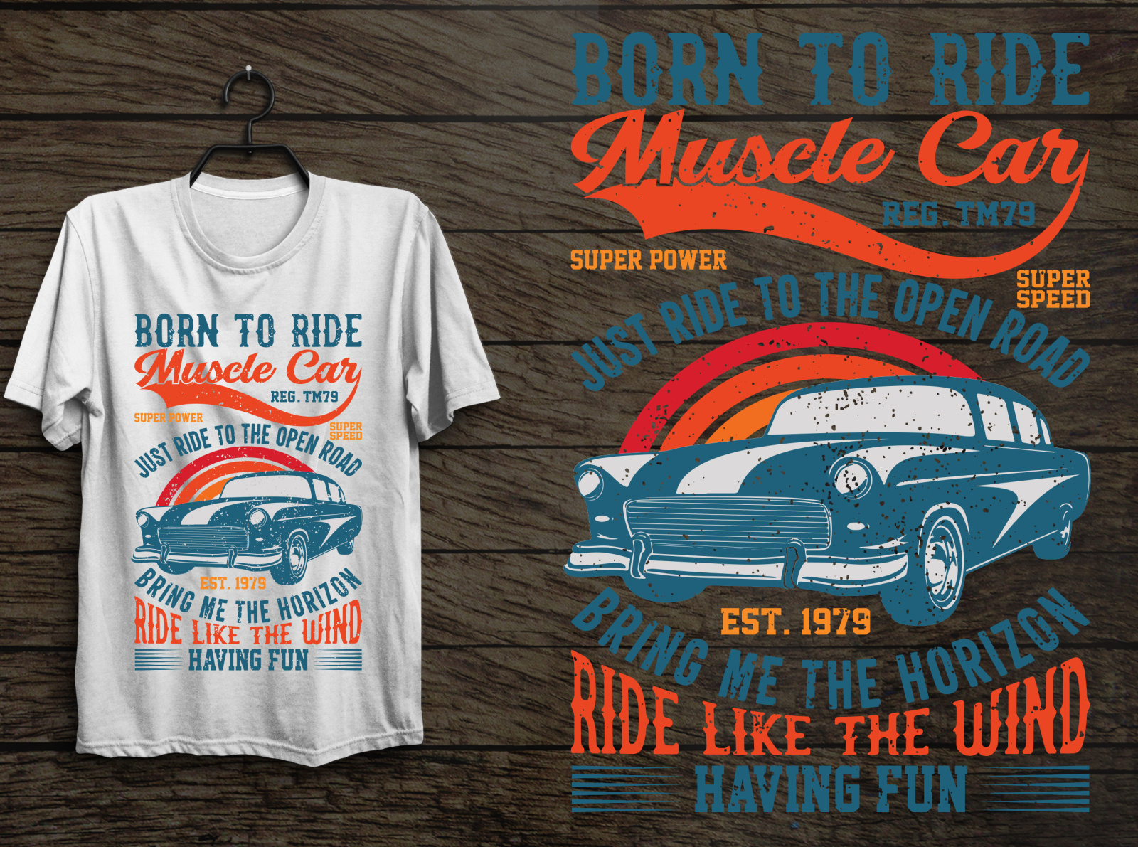 Retro Car T-Shirt Design by Md.Anamul Kabir Bhuiyan, on Dribbble