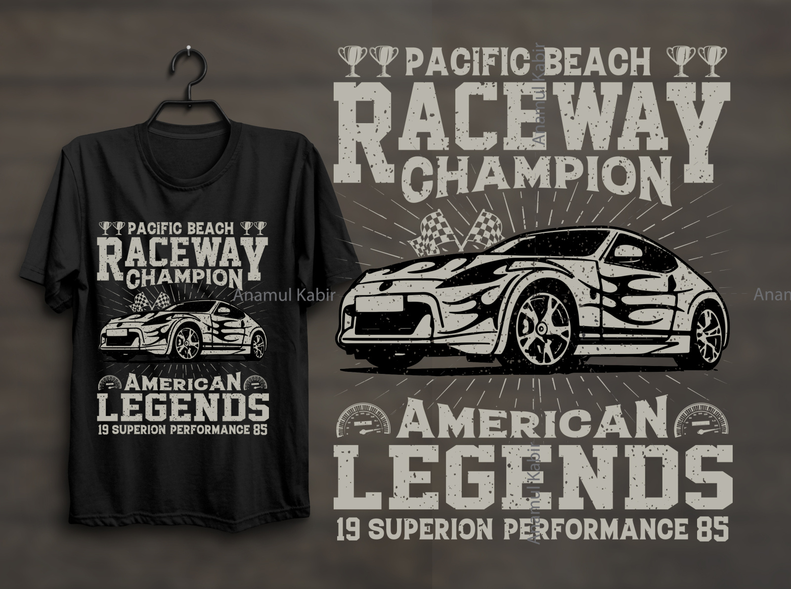 Vintage racing car Tshirt design by Md.Anamul Kabir Bhuiyan, CFID