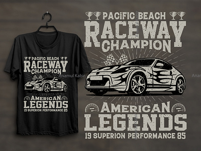 Vintage racing car T-shirt design