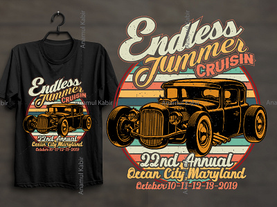 Retro car tshirt design