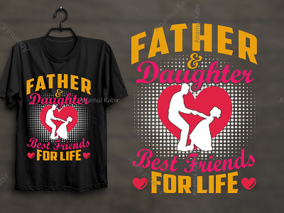 Father And Daughter Best Friends for life T-Shirt Design hiking illustration logo omline tshirt design retro design style tshirt tshirt design tshirt design ideas tshirt design template tshirt designer tshirtdesign typography typography tshirt uiux vactor vintage tshirt