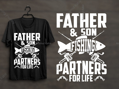 Father and Son Fishing Partners for life T-Shirt Design adventure time car race hiking illustration logo online tshirt design retro design style t shirt design and print tshirt tshirt desig idea tshirt design tshirt design template tshirtdesign tshirts typography typography tshirt ui vactor vintage tshirt