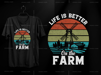 Life is Better on the FARM T-shirt Design 3d animation branding graphic design logo motion graphics ui