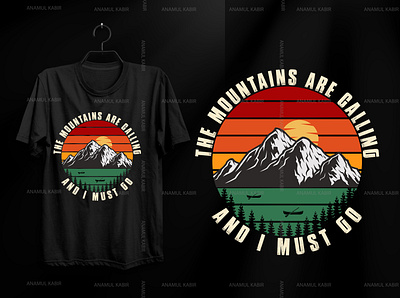 Mountains Vintage outdoor logo t-shirt 3d branding graphic design logo