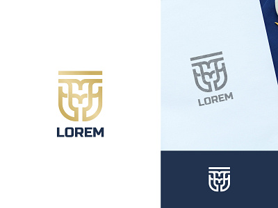 Letter M or MM Shield Monogram Logo