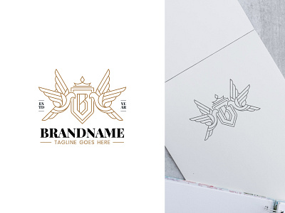 Letter B Bird Heraldry Logo bird logo branding branding logo classic logo exclusive logo heraldrylogo letterlogo logo logo design logoforsale logos luxury logo ready made logo vintage logo