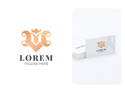 Letter MV or VM Crown Luxury Logo branding branding logo lettermark letters logo logo design logo for sale logos luxury logo monogram logo ready made logo