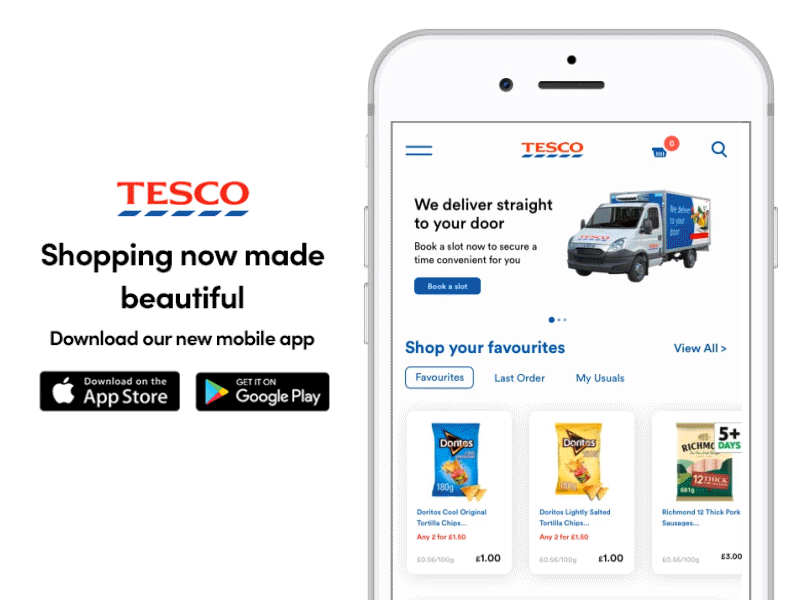 Tesco Shopping App Interaction