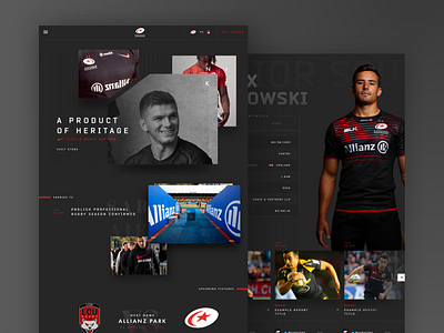 Saracens Website Redesign design redesign rugby saracens sketch sports ui