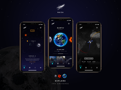 NASA App Redesign app design mobile nasa redesign space ui