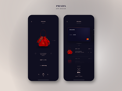 Prada App Design app design mobile prada product shopping ui