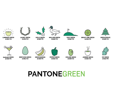 Green Pantone icons