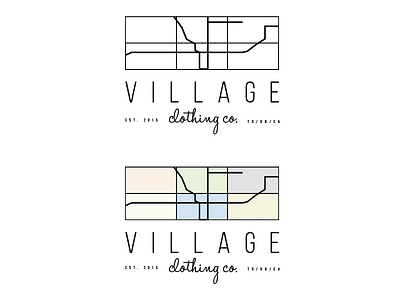 Village Clothing Co. brand branding clothing design flat icon illustrator logo the 6ix toronto village