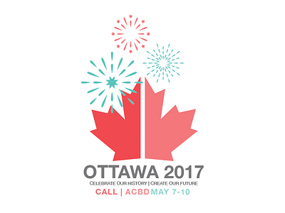 CALL|ACBD logo 2017 150 birthday branding canada fireworks illustration logo ottawa