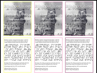 Blindspot Wine Labels advertising braille design fonts label design layout design packagedesign photography typography