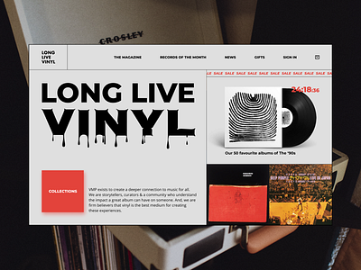 Vinyl Records Store clean design minimal music records ui uiux design ux vinyl web design website