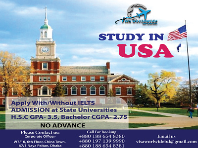 STUDY IN USA POSTER branding businesscard design graphic design illustration logo typography vector