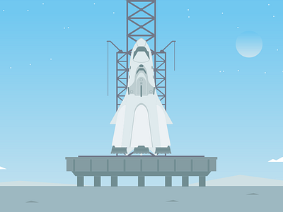 Launch pad illustration launch sci fi space spaceship vector