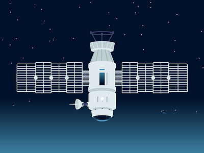 Satellite 01 illustration satellite sci fi space spaceship vector