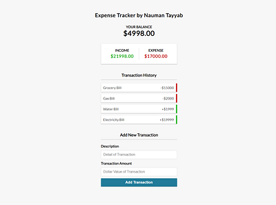 Expense Tracker App design web design