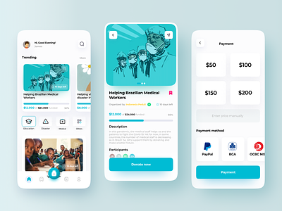 Donation and Charity App app charity charity app charity event clean design donate donation donation app ios ios app design minimal minimalism minimalist mobile ui ui design uiuxdesign ux volunteer