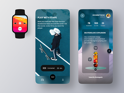 VR Skateboard Game App app app design ar clean game ios app minimal mobile mobile app mobile ui play skateboard sport ui uiux uiuxdesign