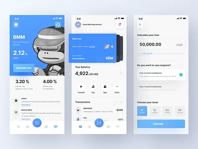 Banking App Concept app app design banking banking app branding clean design finance financial fintech flat illustration ios app logo minimal mobile money typography ui ux