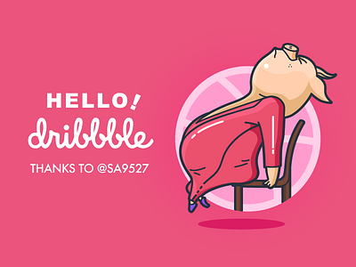 Hello！ Dribbble animal，first shot illustration pig sing