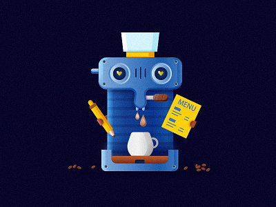 Coffee Robot coffee drink robot illustration