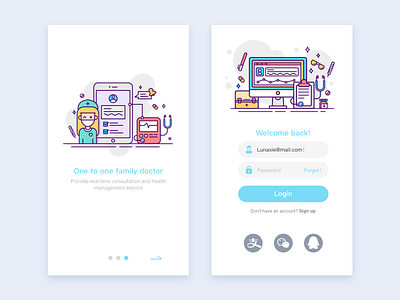 login interface doctor illustration medical app