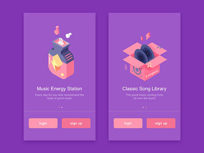 music onboarding app interface isometric music onboarding ui