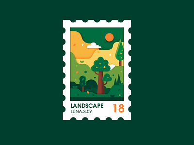 Landscape card-1 illustration card green plant landscape
