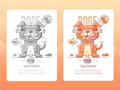 gluttony doge animal colorful dog eat gluttony line