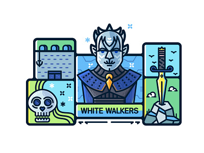 white walkers crossbones game of thrones hbo illustration line other swords